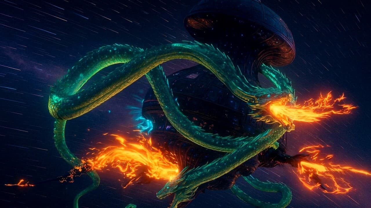 Trippy Space‑Dragon Techno • 4K AI Visualizer Psychedelic Music Video