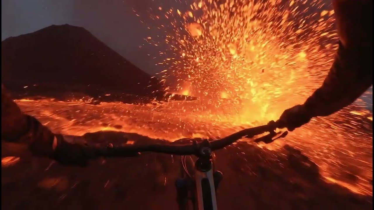 AI Generated Extreme MTB POV 🌋❄️🏰 | Google Veo 3 Impossible Ride